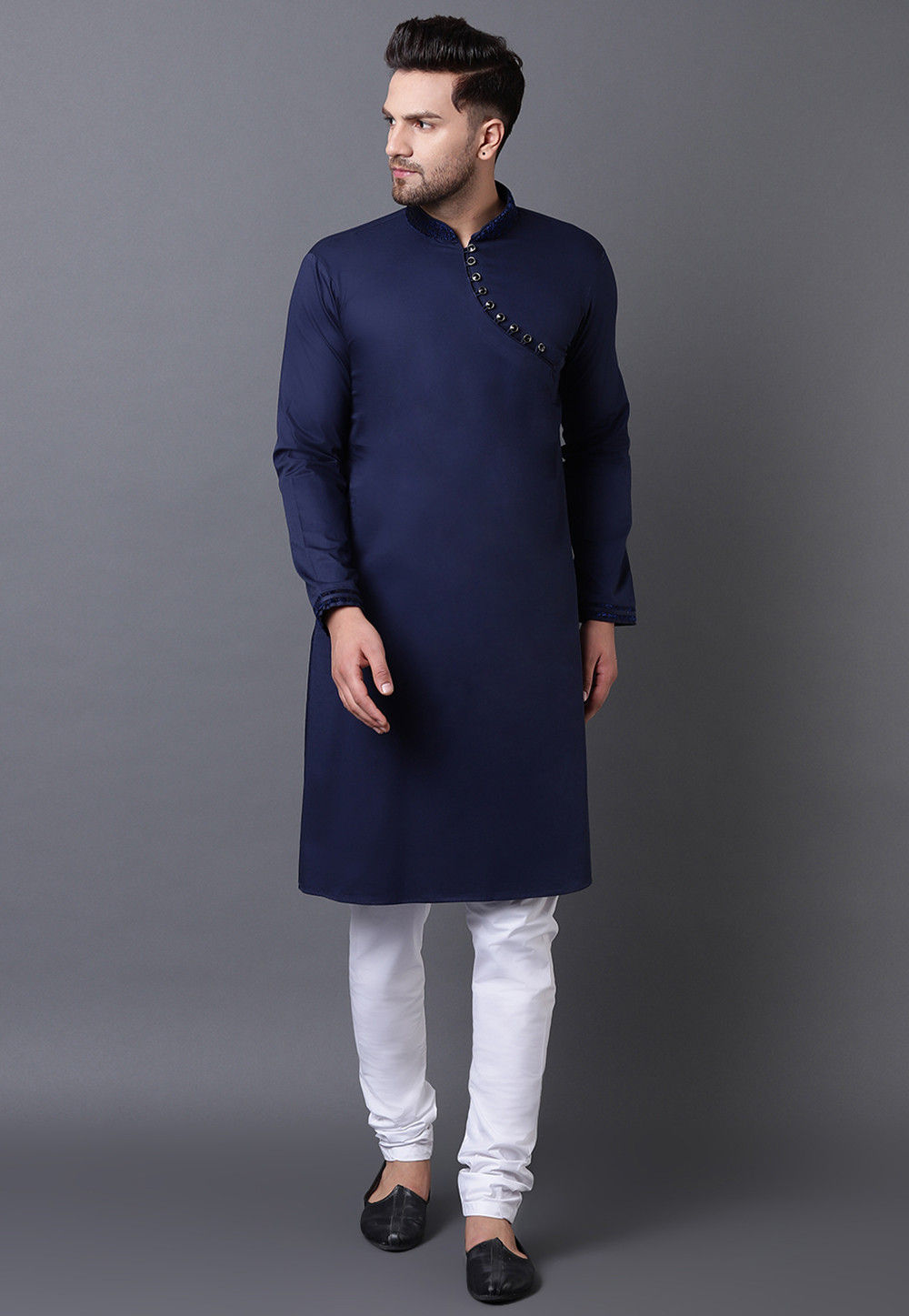 Men Ethnic Motifs Embroidered Sequinned Chikankari Kurta with Trousers –  Inddus.com